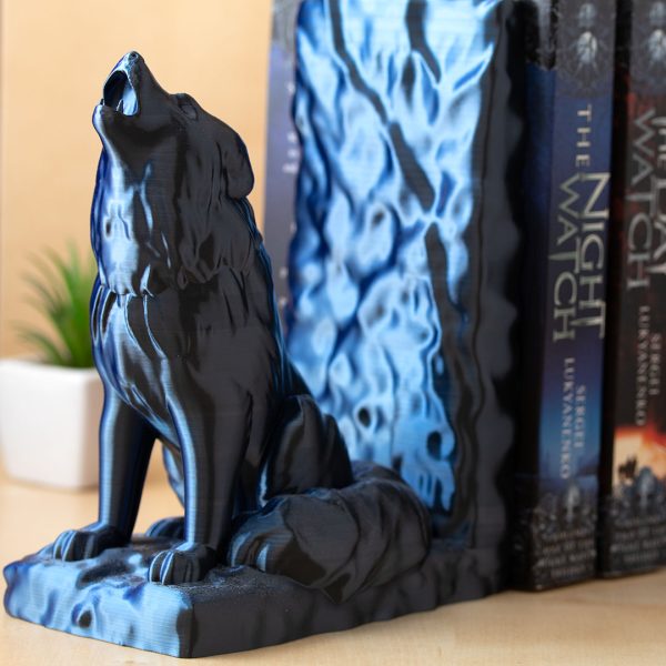 Držalo za knjige - bookend - Volk - silk modra, črna