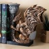 Držalo za knjige - bookend - zmaj - ročno barvan - azteško zlata