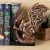 Držalo za knjige - bookend - zmaj - ročno barvan - azteško zlata