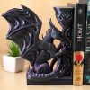 Držalo za knjige - bookend - zmaj - silk vijolična, črna