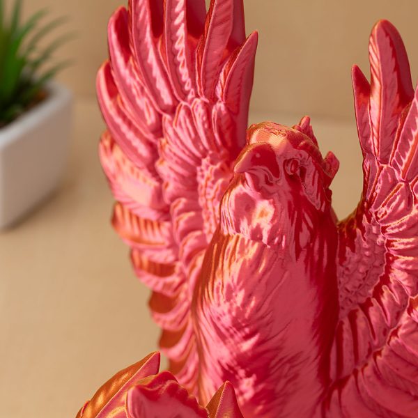 Držalo za knjige - bookend - feniks - silk zlata, rdeča