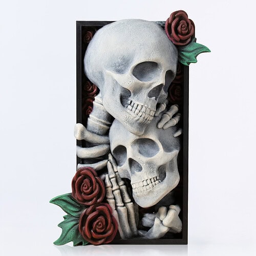 Držalo za knjige zaljubljena okostnjaka, barvano, črno Držalo za knjige zaljubljena okostnjaka, barvano, črno