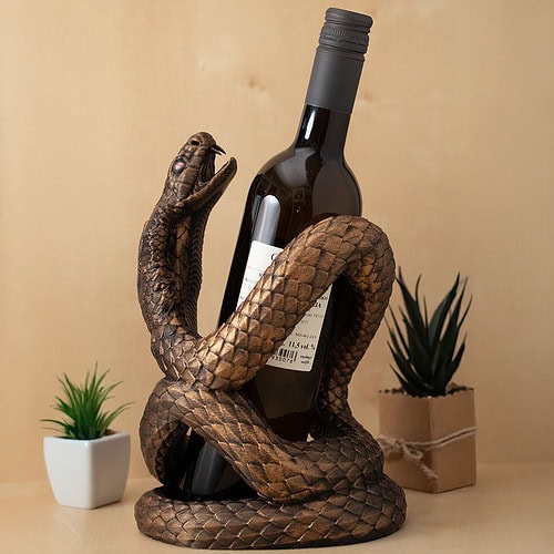 Stojalo za vino kača, kobra, zlato